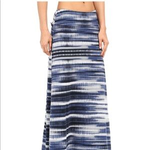 PrAna Kendra maxi skirt, M, blue tie-dye cotton